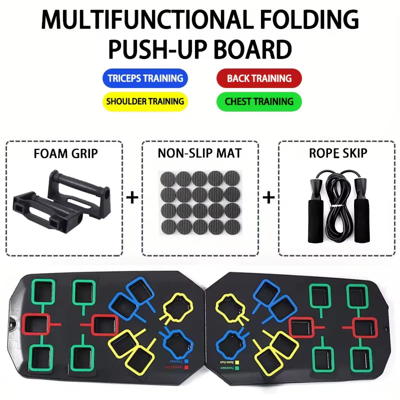 Transform Your Workout with Our Portable Multifunctional Push-Up Board Set! 💪🔥 Perfect for Abdominal Training Anywhere! #FitnessGoals #HomeWorkout