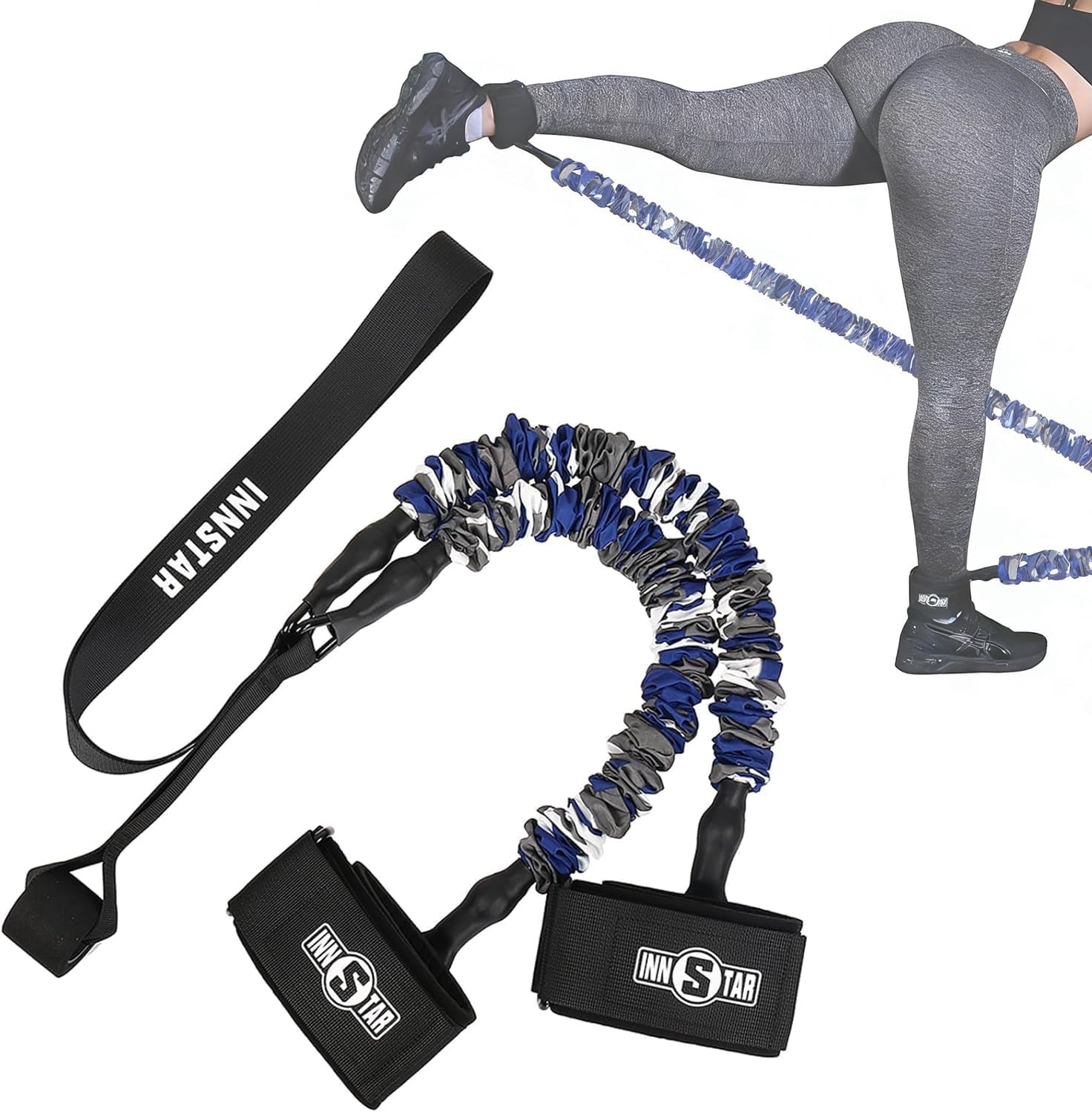 Ankle Resistance Bands with Cuffs, Cable Kick Back Ankle Straps for Cable Machines, Adjustable Gym Ankle Straps Glutes Workout Equipment for Women Men