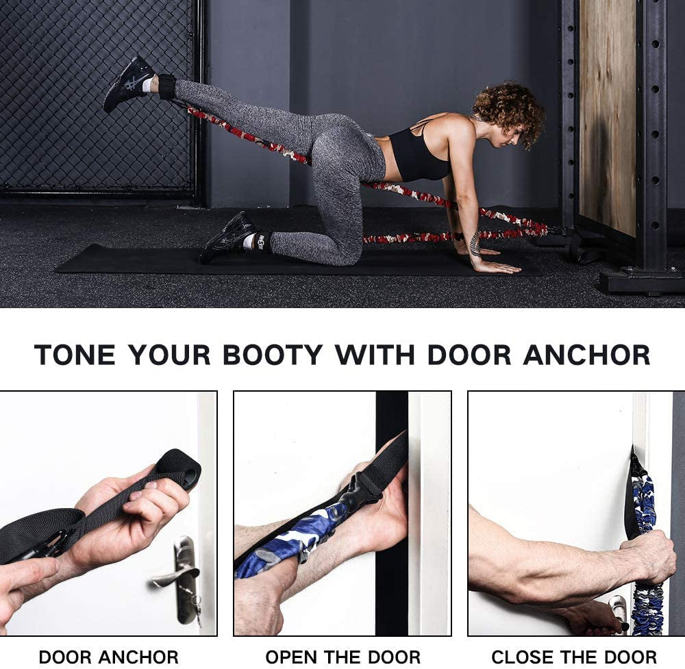 Ankle Resistance Bands with Cuffs, Cable Kick Back Ankle Straps for Cable Machines, Adjustable Gym Ankle Straps Glutes Workout Equipment for Women Men