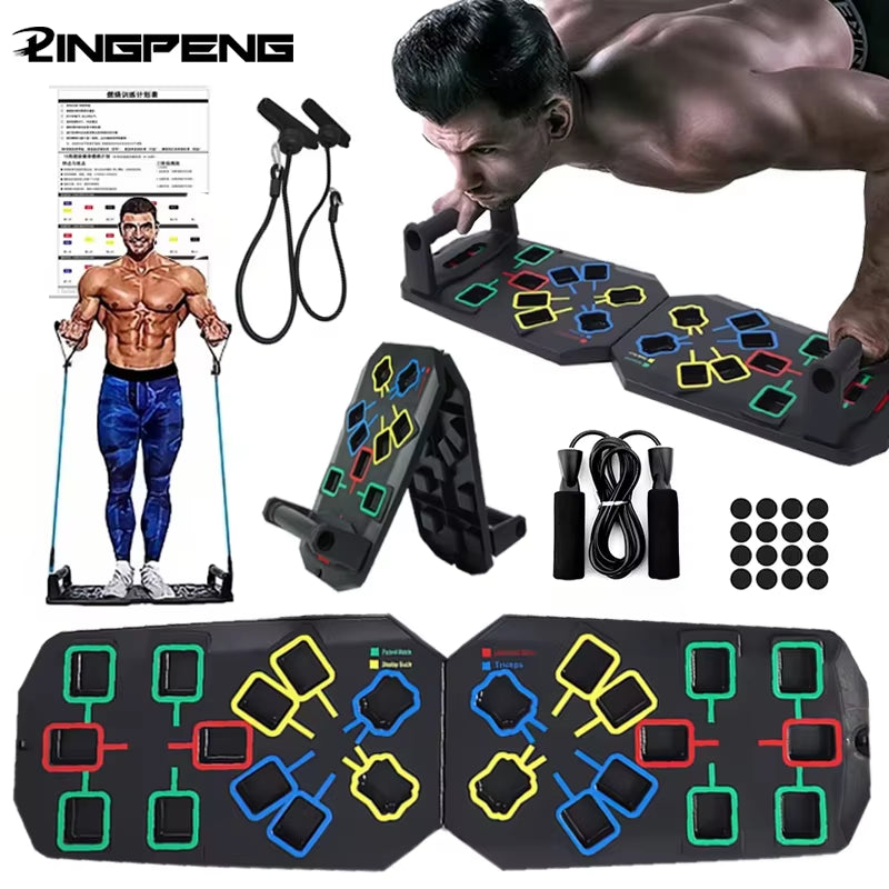 Transform Your Workout with Our Portable Multifunctional Push-Up Board Set! 💪🔥 Perfect for Abdominal Training Anywhere! #FitnessGoals #HomeWorkout