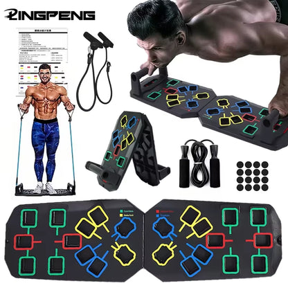Transform Your Workout with Our Portable Multifunctional Push-Up Board Set! 💪🔥 Perfect for Abdominal Training Anywhere! #FitnessGoals #HomeWorkout